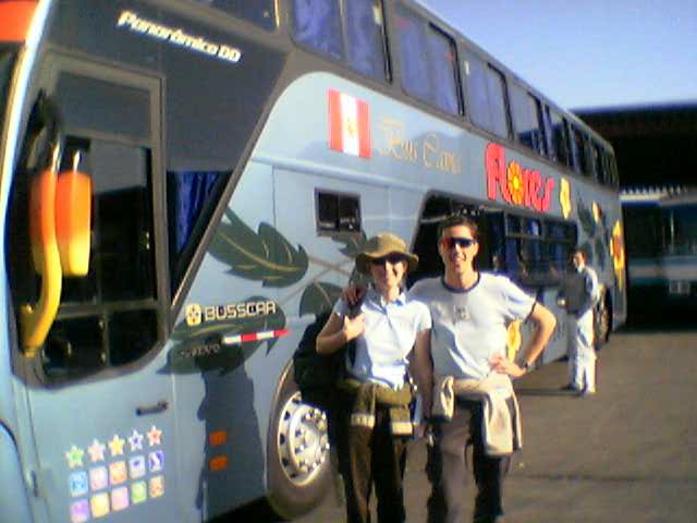 De luxe-bus die ons naar Arequipa zal brengen.