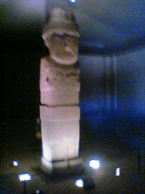 Monoliet van Tiwanaku bewaard in het museum.