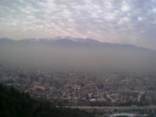 De vuile smog van Santiago.